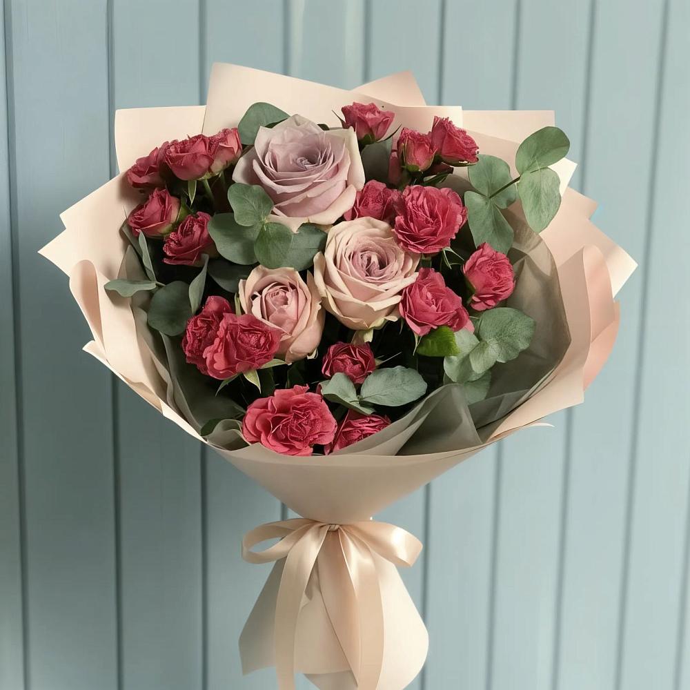 Букет цветов из: Гвоздики и Розы в Дмитровское
