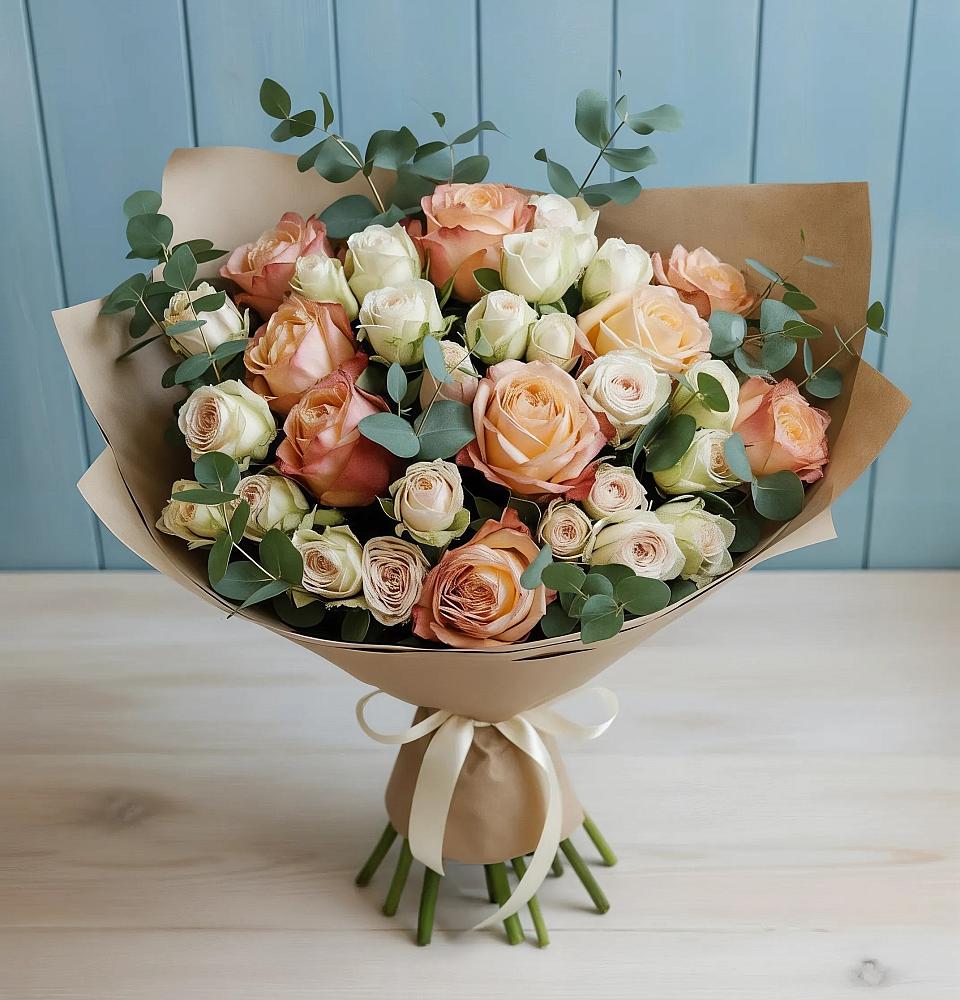 Букет цветов из: Альстромерии и Розы в Дмитровское