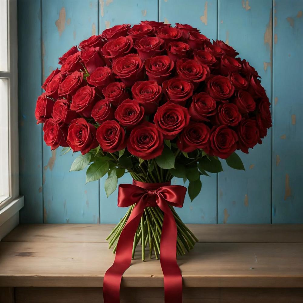 Букет Красные розы Блэк Меджик в Дмитровское