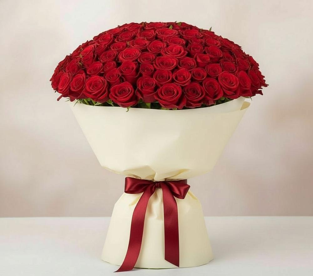 Букет 101 Красная роза Милано в Дмитровское
