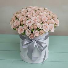 Цветочная композиция из Розы в шляпной коробке в Дмитровское