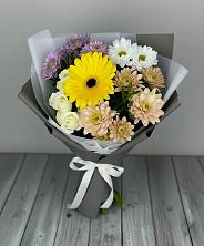 Букет цветов из:  Розы, Герберы и Хризантемы в Дмитровское