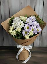 Букет цветов из:  Хризантемы и Розы в Дмитровское