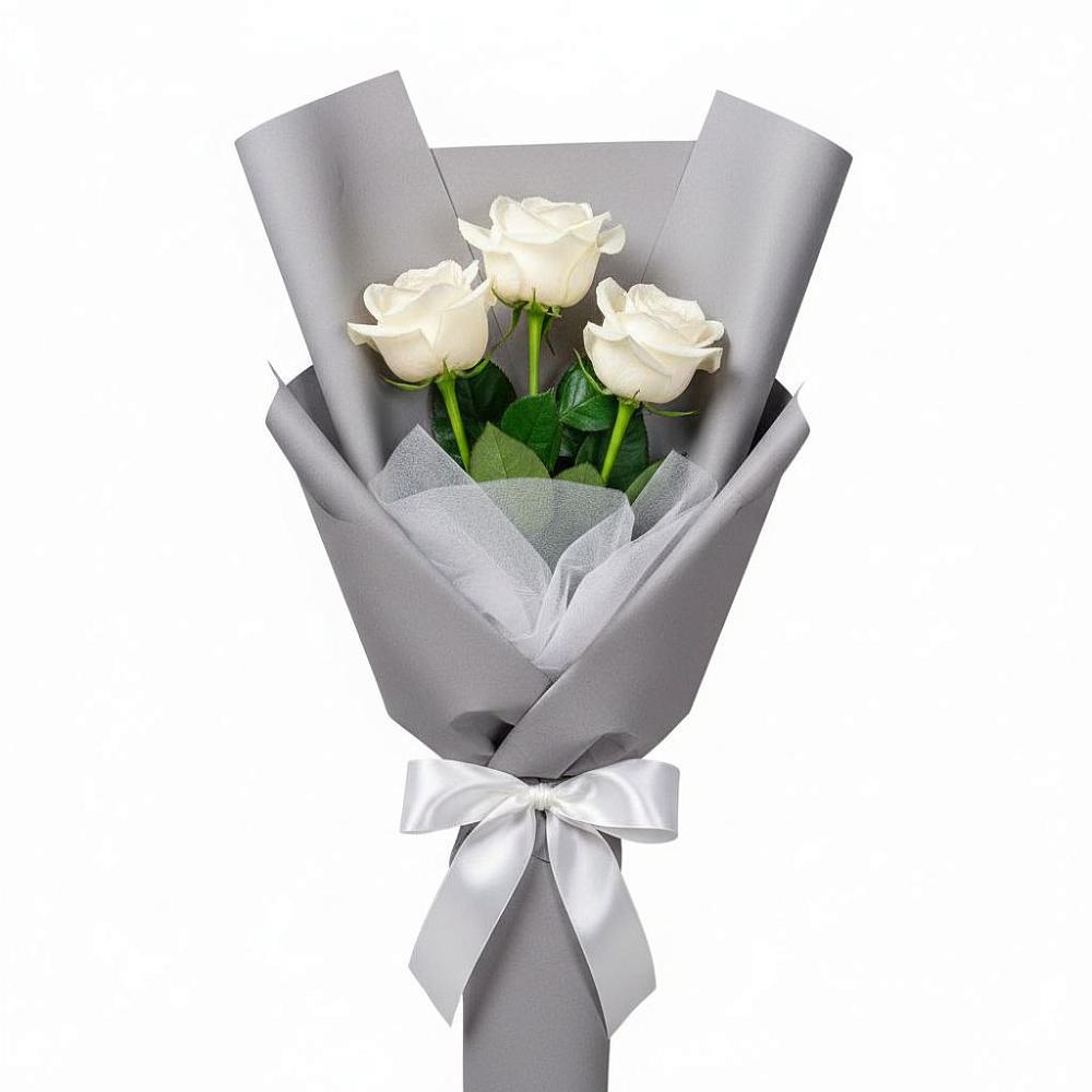 Букет 3 белые розы в Дмитровское