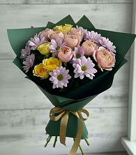 Букет цветов из:  Хризантемы и Розы #REPLACE_PRED# Дмитровское