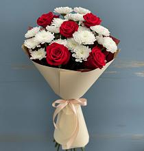 Букет цветов из:  Розы и Хризантемы в Дмитровское