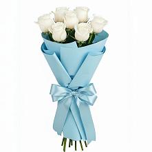 Букет 7 белых роз Проуд в Дмитровское