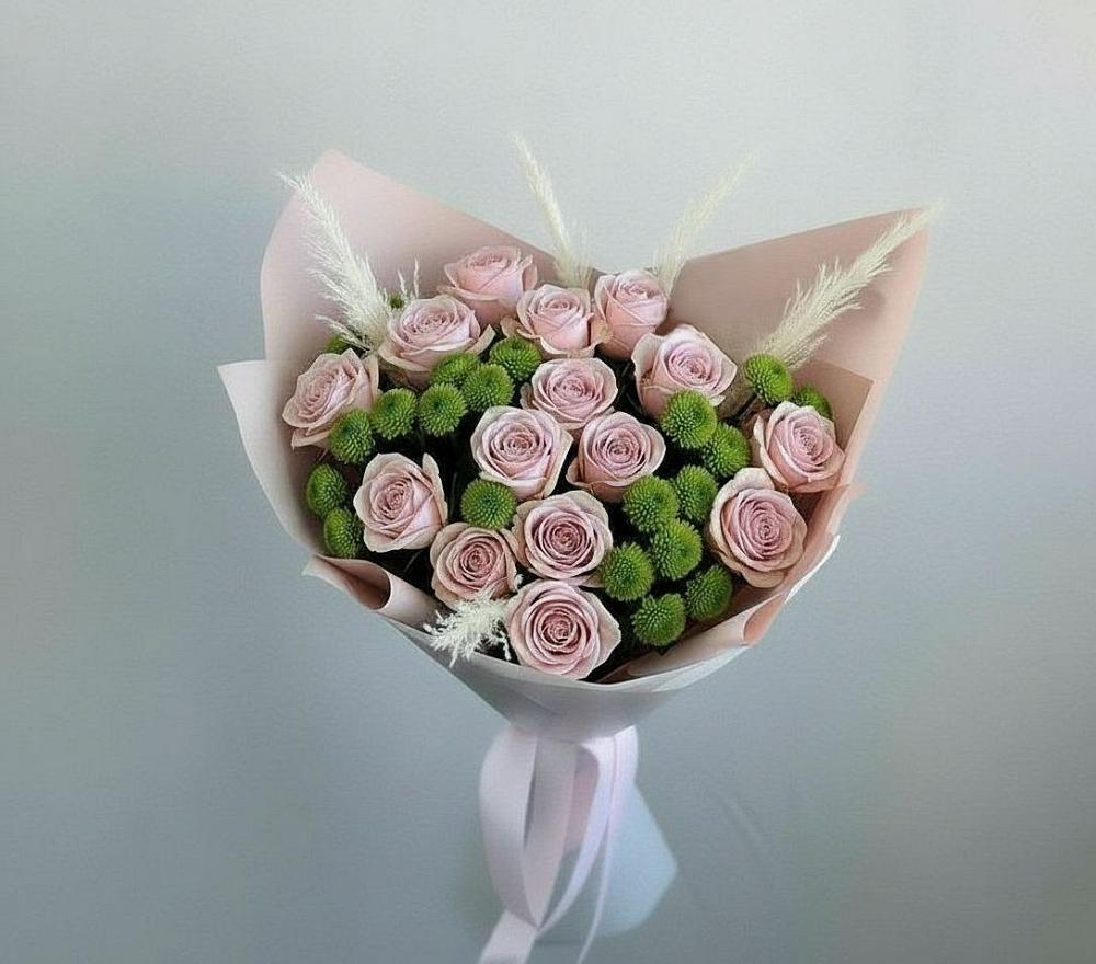 Букет цветов из: Розы и Хризантемы в Дмитровское