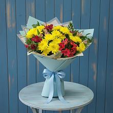 Букет цветов из:  Альстромерии и Хризантемы в Дмитровское